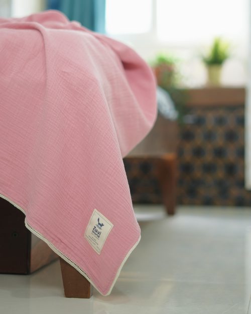 Blush Calm — Muslin Blanket