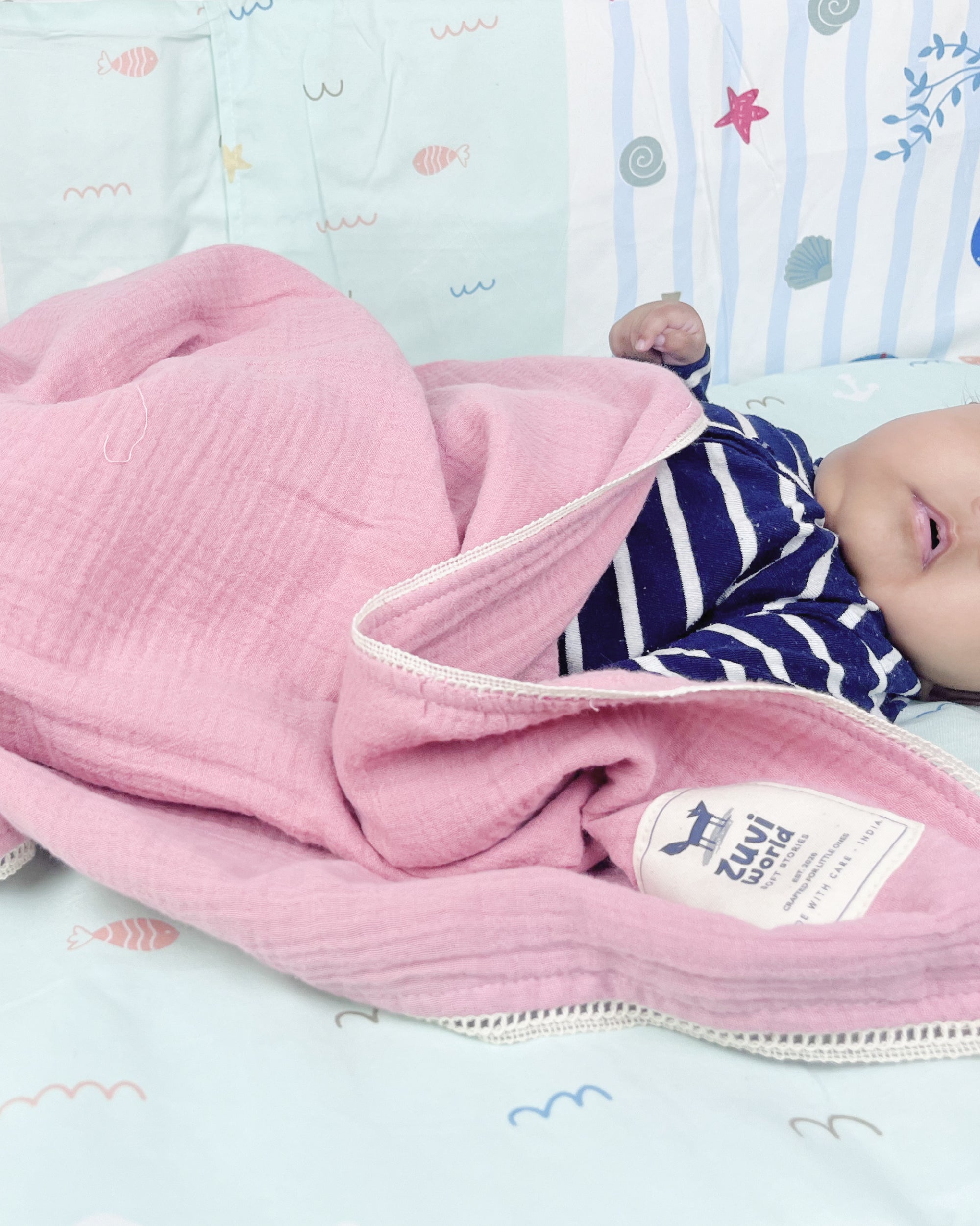 Blush Calm — Muslin Blanket