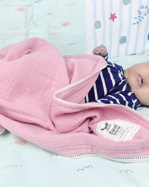 Blush Calm — Muslin Blanket